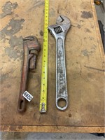 Pipe Wrench and Cresent Wrench