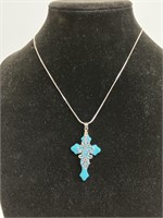 18" w/turquoise cross .925