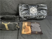 New Iman Black Formal Clutch Purse with Strap