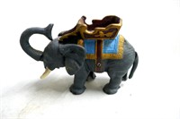 Original Cast Iron Elephant Bank 7"L