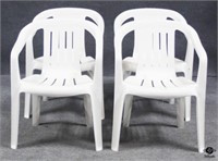 Plastic Outdoor Arm Chairs / 4 pc