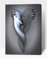 3D Metal Effect Wall Art - 3D Metal Canvas Art  Si