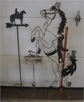 Horse themed metal garden decor, see pics