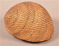 Antique N.W Coast Indian Basketry Covered Shell