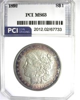 1892 Morgan MS63 LISTS $900