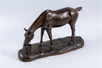 PATINATED METAL HORSE FIGURE