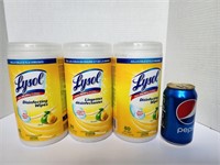 3 Lingettes Lysol, 80 Ling. parfum d'agrume