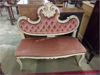 Delightful Tufted French Loveseat with Shell