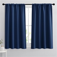 RYB HOME Curtains  42x54 in  Navy  Set 2