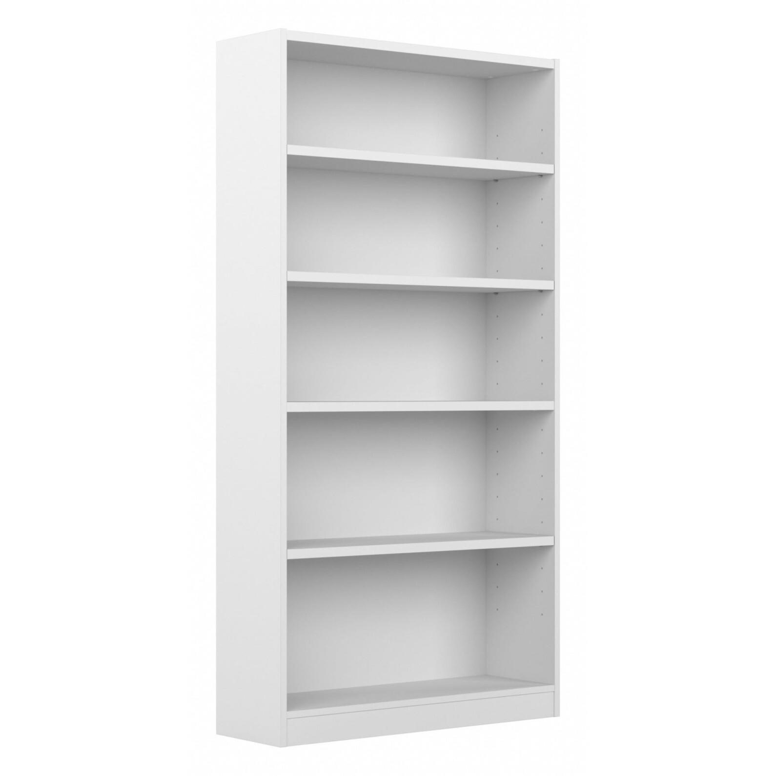 Bush Furniture Universal 5 Shelf Bookcase in Pure