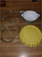 GREEN CORNING WARE AND FIRE KING BOWLS