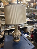 Vintage Lamp with shade Cream and Gold Tones