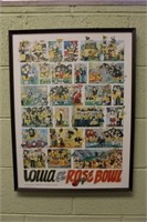 Vintage 1982 Iowa Rose Bowl Framed Poster