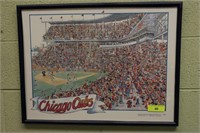 Vintage 1985 Chicago Cubs Framed Poster