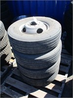 (4) 235/85R16 Tires on 8-Hole Steel Rims