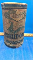 Old paper purity rolled oats container