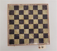 14" Wood & Stone Chess Board