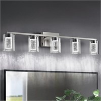 Stambord Bathroom Light Fixtures, 5 Light Brushed