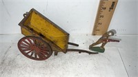 Vintage Metal Military wagon and Soldier