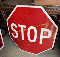 Regulation STOP sign.  Very heavy with wear from