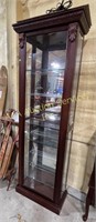 Wood side opening lighted curio cabinet with