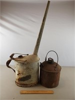 Vintage Metal Gas Can & Railroad Can
