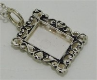 Sterling Silver Picture Frame Necklace - 3.93
