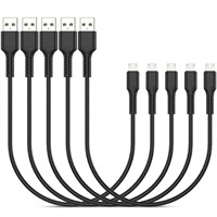Short Micro USB Cable, PEAKLIFT 30cm 5Pack Fast Ch
