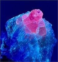 53 Gm Fluorescent Katlang Topaz Crystal On Matrix
