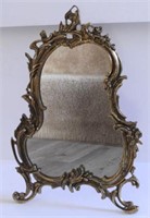 Lot #2020 - Brass art nouveau style table mirror