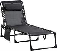 Outsunny Reclining Chaise Lounge Chair  Portable S