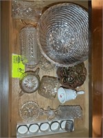 DRAWER CONTENTS INCLUDING NAPKIN RINGS, CREAMER, B