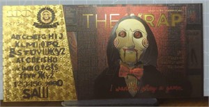 24k gold-plated saw jigsaw banknote