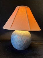 Copper Accent on Stone Look Lamp