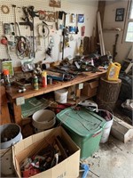 Contents in wall and on the work bench