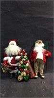 2 Vintage Santa Clause Holiday Decor