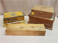 Man's Jewelry Box, Cigar Boxes lot