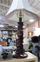 ASIAN DRAGON LAMP - WORKS - FINIAL IS LOOSE