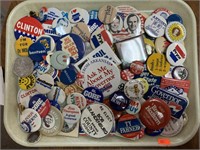 LOT OF MISC POLITICAL PIN-BACK BUTTONS - SOME