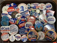 LOT OF MISC POLITICAL PIN-BACK BUTTONS - SOME
