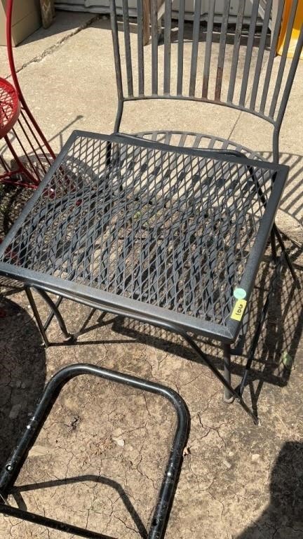 Patio chair, small table