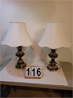 Pair of Brass Lamps 28"