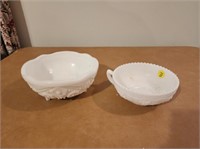 2 small Milk Glass Bowls