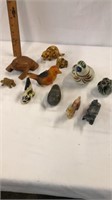 Lot of Animals: Wood, Metal, Ceramic & Marble