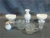 Lot of milk glass and crystal