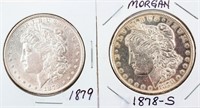 Coin 2  Morgan Silver Dollars 1879 & 1878-S