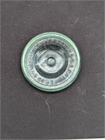 Teal Jar Lid Glass Pint Insert Patented 1856-1864