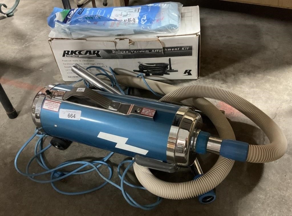 Vintage Royal Canister Vacuum w/ Accessories.