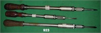 Three Yankee-type screwdrivers