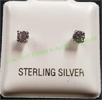0.25 Ct Sterling Silver CZ Stud Earrings 3MM